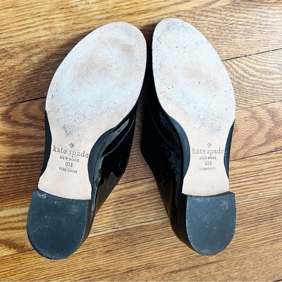 Kate Spade Black Patent Leather Side Buckle Loafers Size 6M - Picture 4 of 5